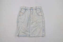 Vintage 90s Streetwear Womens Size 7 Distressed Denim Jean Skirt Blue Co... - £35.00 GBP
