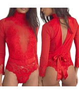 We Are HAH Take HAH Bow Reversible Bodysuit S NWT $148 Blood Orange Red - £54.21 GBP