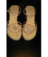  Sandals Platform with Ankle Straps Size 7.5 Medium Taunt Tan Spring Summer - £23.88 GBP
