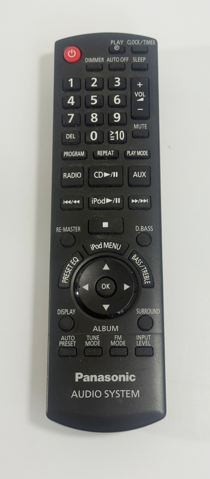 Panasonic Audio System Television Remote Control N2QAYB000394  			