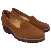 Vionic Shoes Womens 7.5 Brown Leather Comfort Shoe Willa Wedge Water Rep... - $37.61