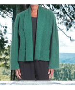 $278 NWT Eileen Fisher Boiled Wool Cardigan X Small 2 4 Evergreen + Pin ... - £126.67 GBP