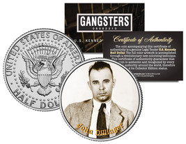 JOHN DILLINGER Gangster Bank Robber JFK Kennedy Half Dollar US Colorized... - £6.84 GBP