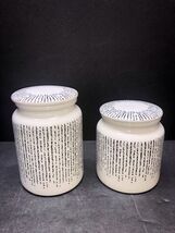 Thyme And Table Calypso Canister Set Of 2 5.75” Tall &amp; 4.75” Tall Black ... - $27.00