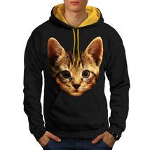 Wellcoda Kitty Animal Furry Cat Mens Contrast Hoodie, Cute Casual Jumper - £31.19 GBP