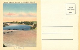 Linen Postcard MA Scenic Highway Looking Toward Bourne Bridge Cape Cod MASS F484 - £5.96 GBP