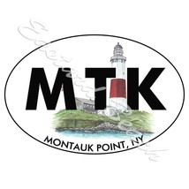 MTK Montauk NY Lighthouse Oval High Quality Decal Car Boat Cooler Cup Go... - $129.83 MXN+
