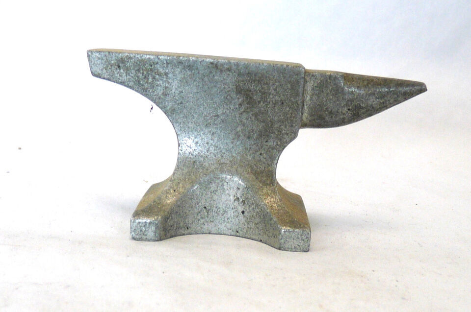 Vintage hand worked aluminum miniature anvil tool C F W F C S jewelry metal work Item image 3