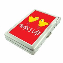 Chicks And Love Em1 Hip Silver Cigarette Case With Built In Lighter 4.75... - $12.95