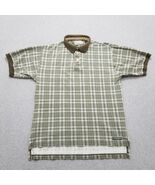 American Eagle Polo Shirt Mens Medium Green Plaid Short Sleeve - $17.75