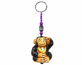 Mia Jewel Shop Monkey Wild Animal 3D Ceramic Figurine Keychain Multicolored Macr - £11.05 GBP