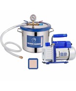 2 Gallon Tempered Glass Lid Vacuum Chamber with Pump, Degassing Chamber - $121.28 CAD