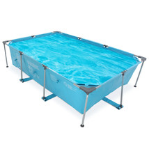 Swimming Pool Above Ground Outdoor 10 Ft Rectangular Frame Pools Blue - $157.99