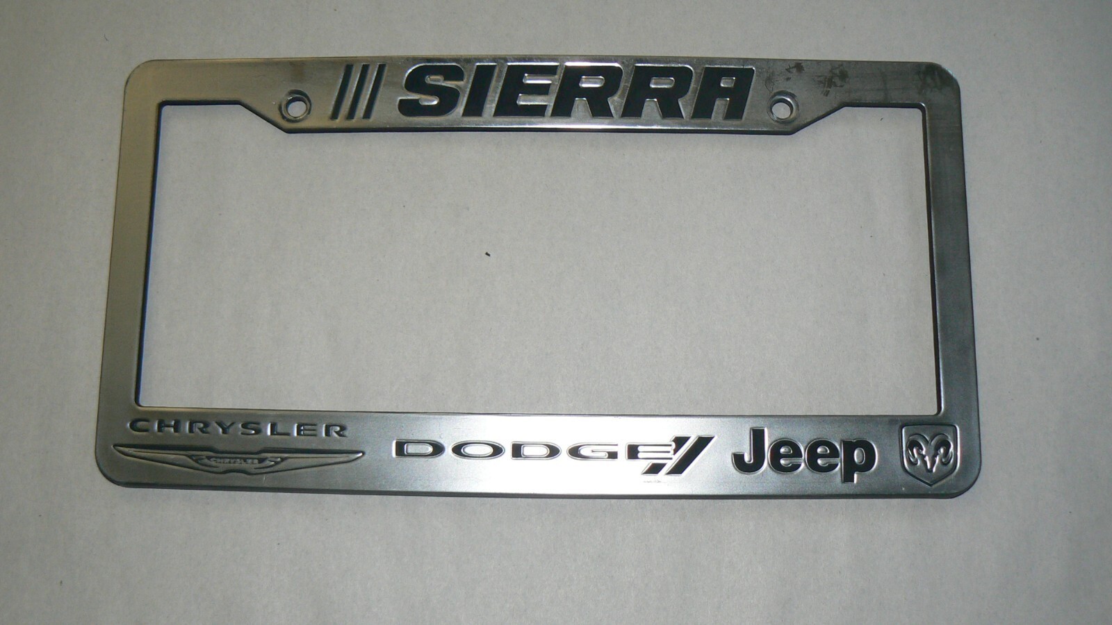 Sierra Chrysler Dodge Jeep License Plate Frame Dealership Plastic - $18.32