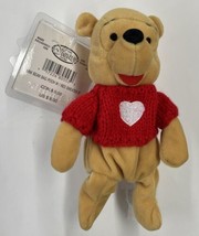 Winnie The Pooh Red Sweater 8&quot; Plush Disney Store - $8.04