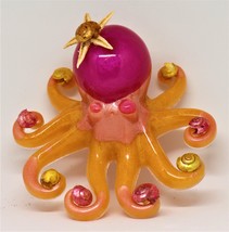 Pink gold rose octopus, whimsical ocean decor, sealife, octopi, octopuses  - £7.81 GBP