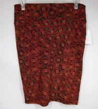 NWT LuLaRoe Cassie Skirt Fuscia With Black &amp; Yellow Floral Design Size M... - £12.25 GBP