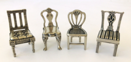 Lenox Kirk Stieff Collection Miniature Pewter Chairs Williamsburg Collection  - £37.46 GBP