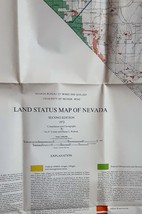 Vintage Land Status Map of Nevada - 1972 - £13.14 GBP