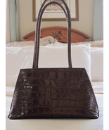 Furla Brown Leather Croc Embossed Techno Shopper Tote - $95.00