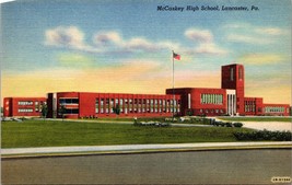 Lancaster Mc Caskey High School Building City Pa Postcard Linen Pennsylvania A2 - £17.01 GBP