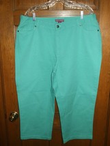 Jessica London Turquoise Green Denim Capri Jeans - Size 18 - NEW!!! - £19.00 GBP