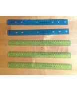 Charles Leonard  12&quot; Flat TRANSLUCENT Neon Plastic Ruler 30mm Lot of 5 - £13.18 GBP