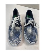 Sperry Top Sider Womens Navy White Sequin Lace Up Flat Loafer Boat Shoe ... - $652.13 MXN