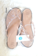 A New Day Womens Faux Leather Studded Flip Flop Sandals &quot;TAN&quot; (Size 7 1/... - $13.99