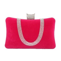 Women&#39;s Crystals Velvet Evening Bag Solid Color Purple / Fuchsia / Wine / Fall &amp; - £84.57 GBP