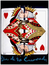 155.Interior Design Poster&quot;Valentines.Enamorados&quot;Poker Queen.Gamblers love - £13.02 GBP+