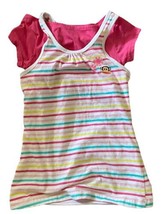 Paul Frank Mock T Girls Striped Stripes Tank Top With size L - $4.38