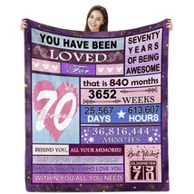 70Th Birthday Gifts For Women Blanket, 70-Year-Old Women Gift For Birthday, Gift - £30.01 GBP