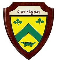 Corrigan Irish Coat of Arms Shield Plaque - Rosewood Finish - $43.56