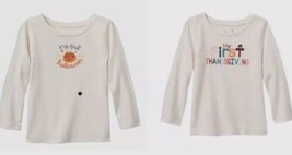 2 My First Halloween &amp; Thanksgiving Baby Shirts 24 Mo. Jumping Beans New - $12.10