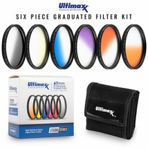 67Mm - Graduated Color Multicoated 6Pcs Filter Set With Pouch For Dslrs Camera - £32.85 GBP