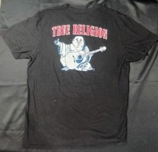 True Religion Shirt Mens XXLarge Black Red Buddha World Tour Guitar Tee ... - $27.72