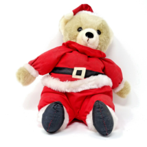 Prestige Toy Corp 1988 Santa Teddy Bear Plush Christmas Soft Stuffed Toy... - $14.01