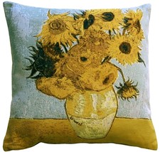 Van Gogh Sunflowers 19x19 Throw Pillow, with Polyfill Insert - £64.91 GBP