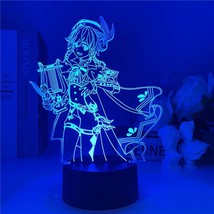 Kata Anime Figure Lamp Genshin Impact Venti Night Light 3D Illusion Game Light F - £20.90 GBP