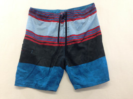 Burnside Apparel Co. Men&#39;s Size 38 Blue-Red-Black Striped Drawstring Boa... - £6.97 GBP