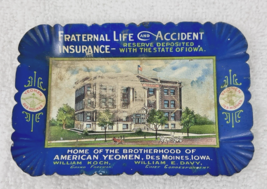 Antique Tin Litho Fraternal Life &amp; Accident Insurance Tin Litho Miniatur... - $532.51 MXN
