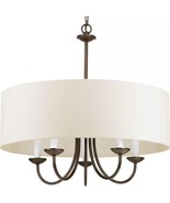 Progress Lighting 5-Light 21-1/2 in. Farmhouse Chandelier White Textured... - €175,34 EUR