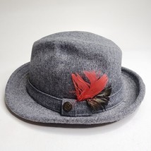 Vintage Pendleton Men’s Wool Feathered Fedora Hat Made in USA Gray Size 7 - $39.55