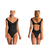 VITAMIN A SWIM BLACK ECOLUX CAPRI OFF SHOULDER ONE PIECE (6/S) NWT $180 - £95.92 GBP