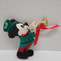 Vintage Disney Mickey&#39;s Season of Song Bugle Player Christmas Tree Soft Ornament - £8.09 GBP