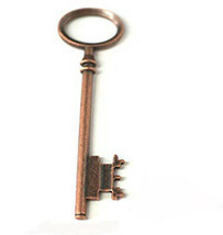 Large Key Pendant Skeleton Key Antique Copper Tone Big Steampunk Charm 80mm - £1.99 GBP