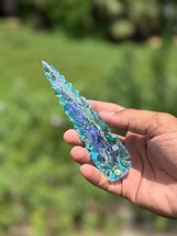 AAA Blue Aqua Angel Aura Obsidian Arrowhead 5.5–6&quot; | Handmade Crystal Gift - €22,83 EUR