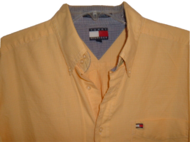 Vintage Tommy Hilfiger Long Sleeve Button Down Shirt Yellow Plaid Size L... - £13.38 GBP