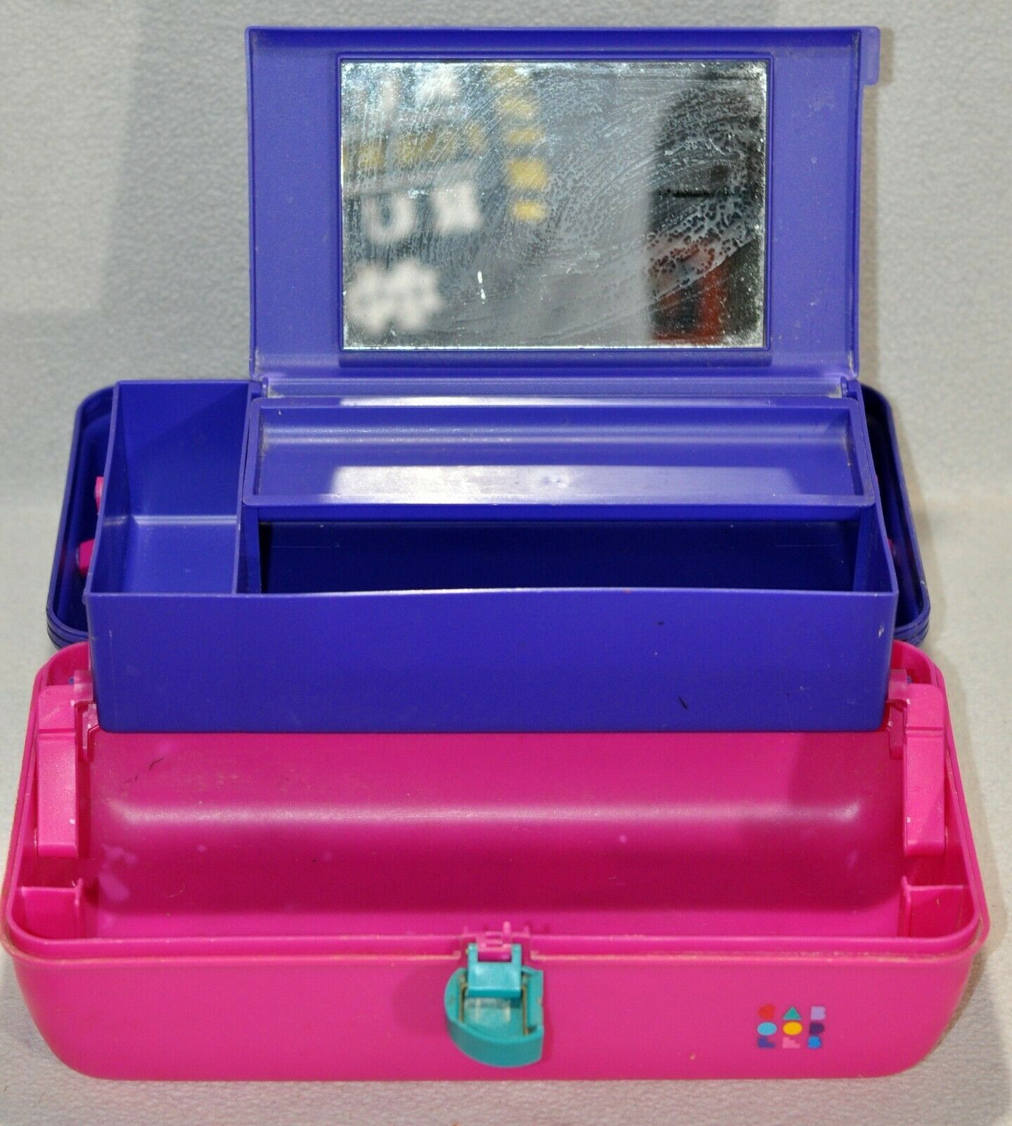 Vintage Original Caboodle Model 2632 Pink And Purple Made In The USA 0620!!! - £23.65 GBP